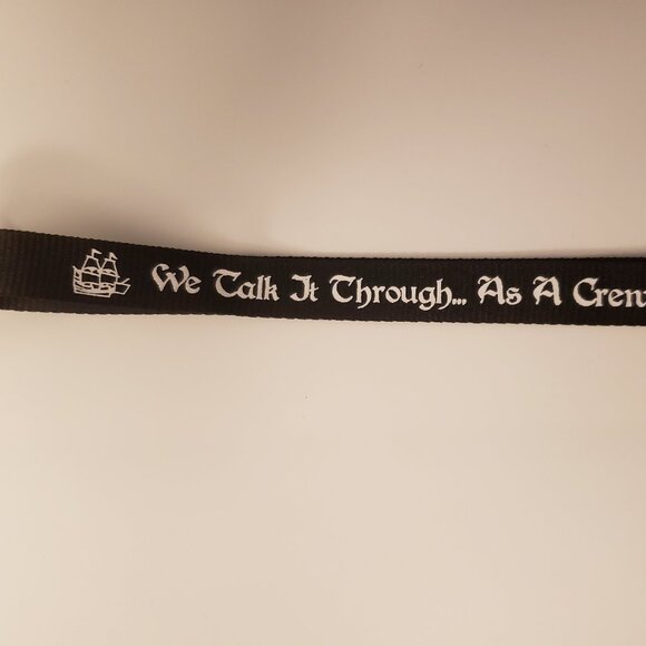 Our Flag Means Death Lanyard Talk It Through As a Crew OFMD Pirate Ship B&W - Picture 3 of 5